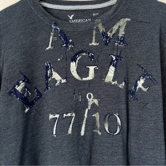 Y2K AE Outfitters Dark Gray Long Sleeve Graphic Men’s Tee T Shirt SZ XL - Picture 3 of 9